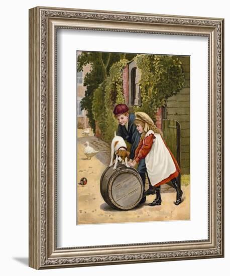 Three Playmates-English School-Framed Giclee Print