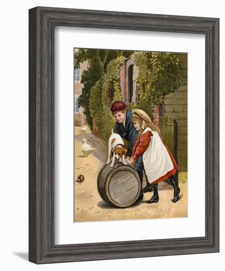 Three Playmates-English School-Framed Giclee Print