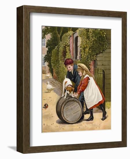 Three Playmates-English School-Framed Giclee Print