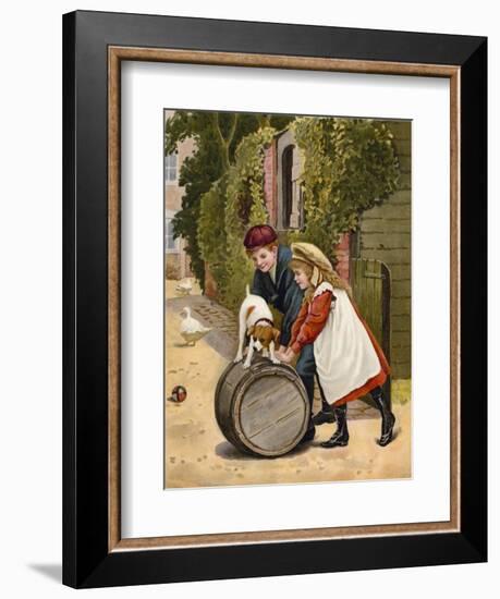 Three Playmates-English School-Framed Giclee Print