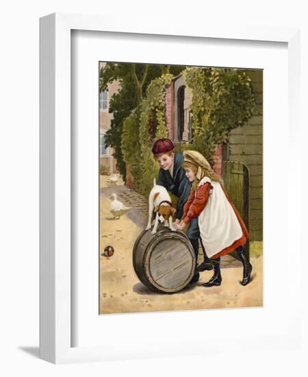 Three Playmates-English School-Framed Giclee Print