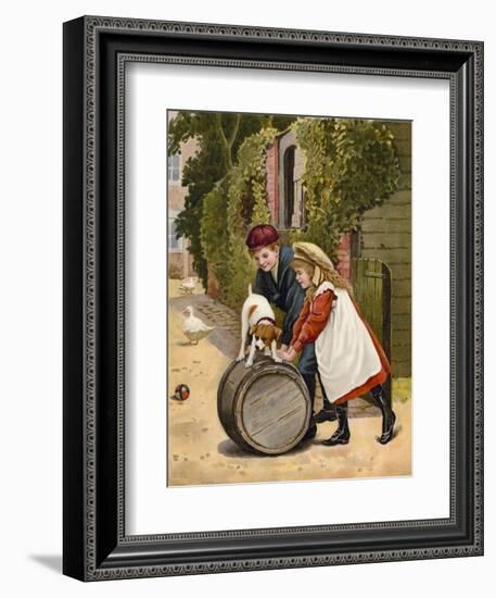 Three Playmates-English School-Framed Giclee Print