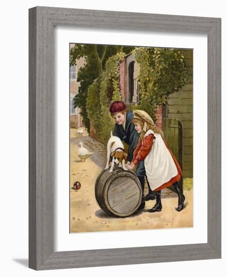 Three Playmates-English School-Framed Giclee Print