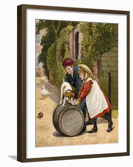 Three Playmates-English School-Framed Giclee Print