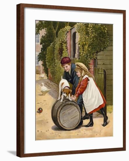 Three Playmates-English School-Framed Giclee Print