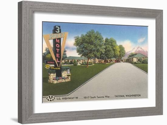 Three Point Motel, Tacoma, Washington-null-Framed Art Print