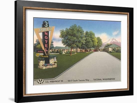 Three Point Motel, Tacoma, Washington-null-Framed Art Print