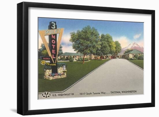 Three Point Motel, Tacoma, Washington-null-Framed Art Print