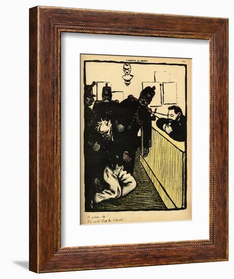 Three Policemen Bring a Man Beaten Black and Blue into the Police Station-F?lix Vallotton-Framed Giclee Print