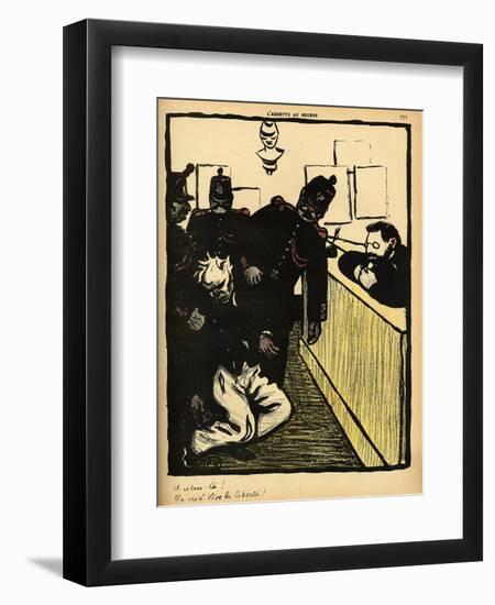 Three Policemen Bring a Man Beaten Black and Blue into the Police Station-F?lix Vallotton-Framed Giclee Print