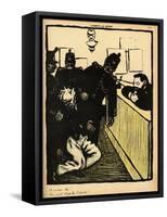 Three Policemen Bring a Man Beaten Black and Blue into the Police Station-F?lix Vallotton-Framed Premier Image Canvas