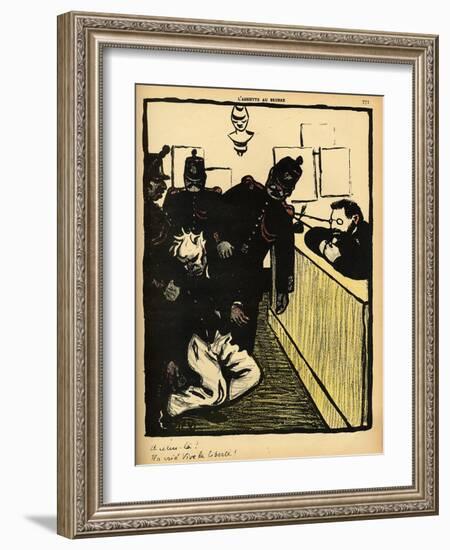 Three Policemen Bring a Man Beaten Black and Blue into the Police Station-F?lix Vallotton-Framed Giclee Print