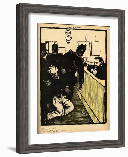 Three Policemen Bring a Man Beaten Black and Blue into the Police Station-F?lix Vallotton-Framed Giclee Print