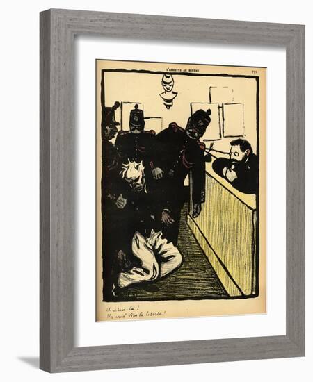 Three Policemen Bring a Man Beaten Black and Blue into the Police Station-F?lix Vallotton-Framed Giclee Print