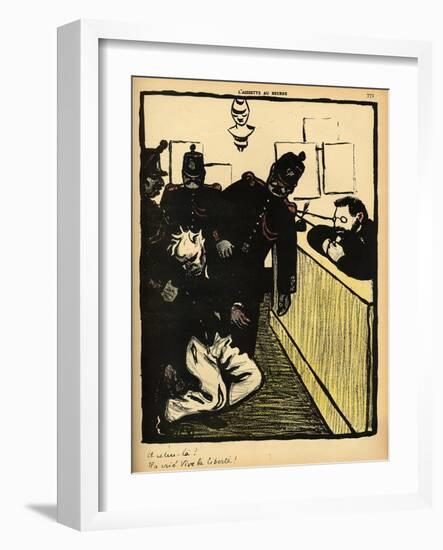 Three Policemen Bring a Man Beaten Black and Blue into the Police Station-F?lix Vallotton-Framed Giclee Print