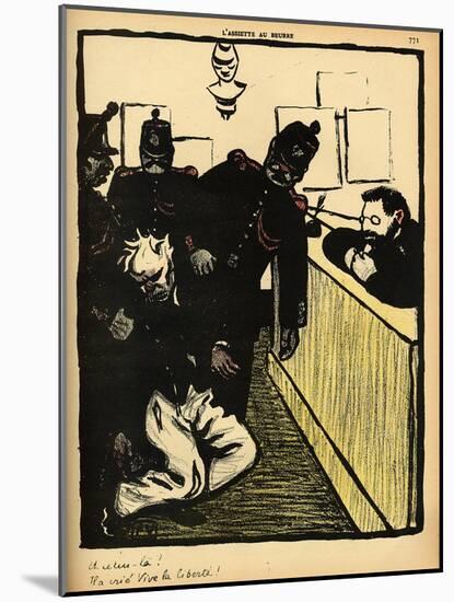 Three Policemen Bring a Man Beaten Black and Blue into the Police Station-F?lix Vallotton-Mounted Giclee Print