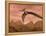 Three Pteranodon Dinosaurs Flying Above Rocky Landscape-null-Framed Stretched Canvas