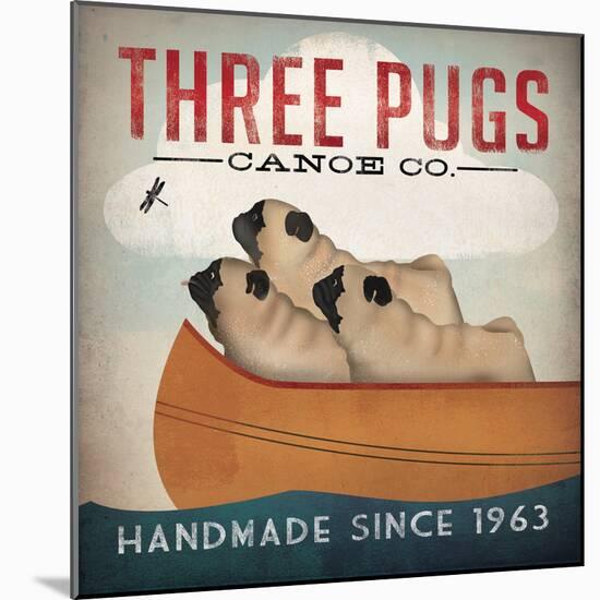 Three Pugs in a Canoe v2-Ryan Fowler-Mounted Art Print