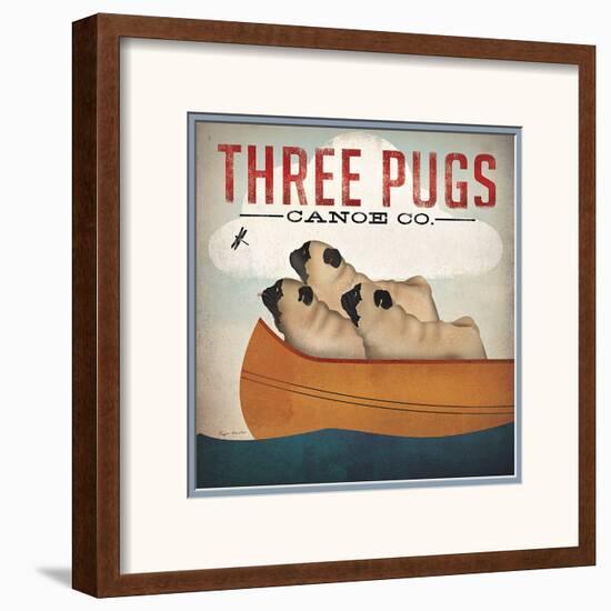 Three Pugs in a Canoe-Ryan Fowler-Framed Art Print