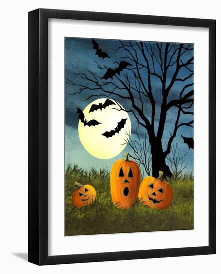Three Pumpkins-Debbi Wetzel-Framed Giclee Print