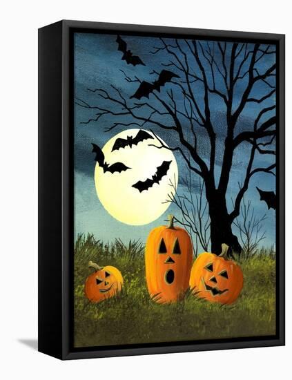 Three Pumpkins-Debbi Wetzel-Framed Premier Image Canvas