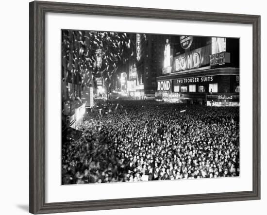 Three Quarters of a Million People Crowd into Times Square-null-Framed Photographic Print