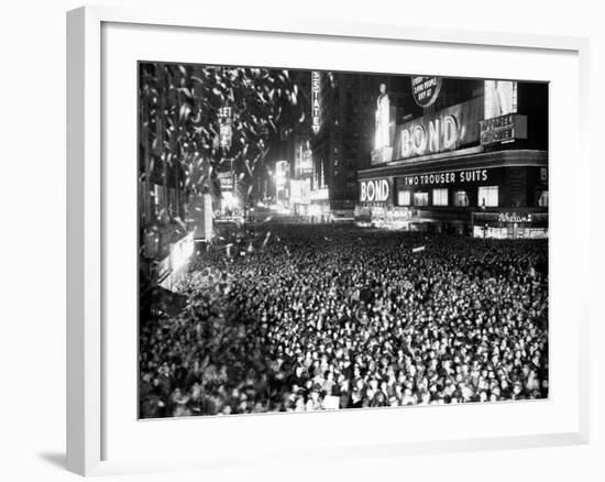 Three Quarters of a Million People Crowd into Times Square-null-Framed Photographic Print