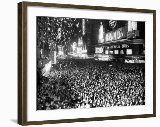 Three Quarters of a Million People Crowd into Times Square-null-Framed Photographic Print