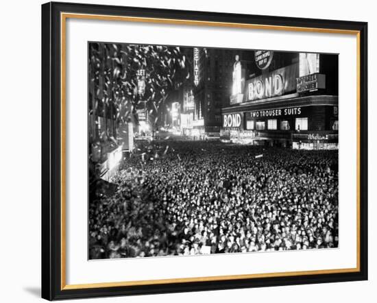 Three Quarters of a Million People Crowd into Times Square-null-Framed Photographic Print