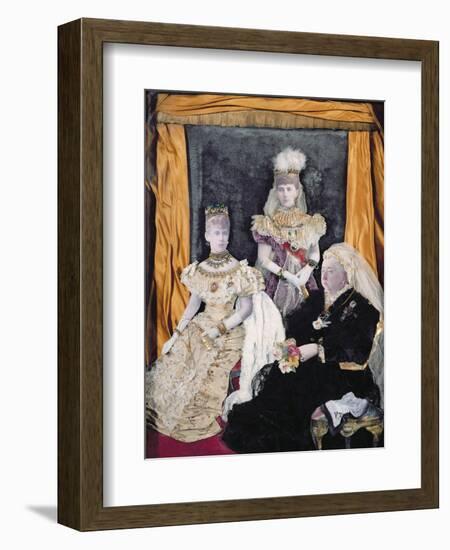 Three Queens - Collage Portraits of Queen Victoria, Alexandra and Mary-null-Framed Giclee Print