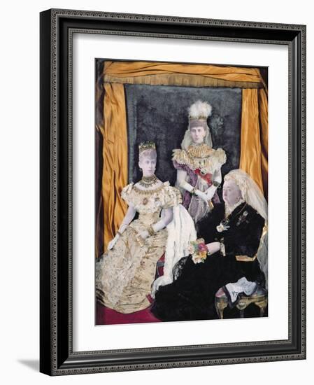 Three Queens - Collage Portraits of Queen Victoria, Alexandra and Mary-null-Framed Giclee Print