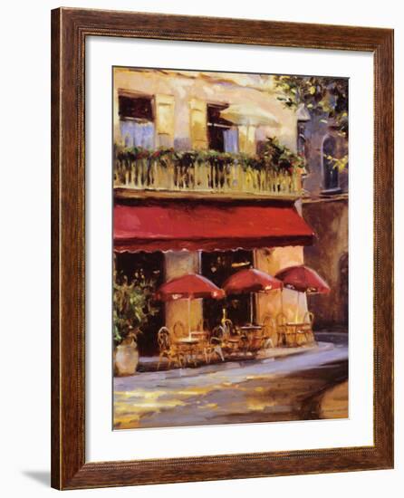 Three Red Umbrellas-Keith Wicks-Framed Art Print