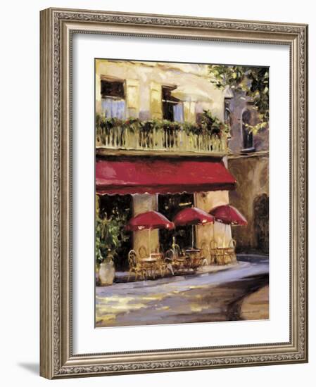 Three Red Umbrellas-Keith Wicks-Framed Giclee Print