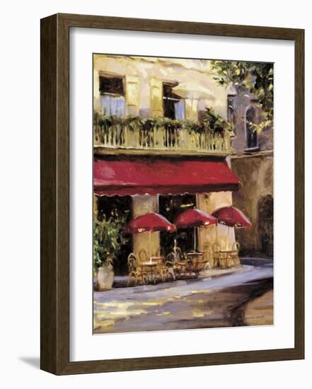 Three Red Umbrellas-Keith Wicks-Framed Giclee Print