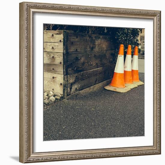 Three Road Cones-Clive Nolan-Framed Photographic Print