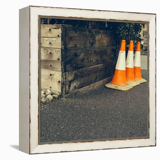 Three Road Cones-Clive Nolan-Framed Premier Image Canvas