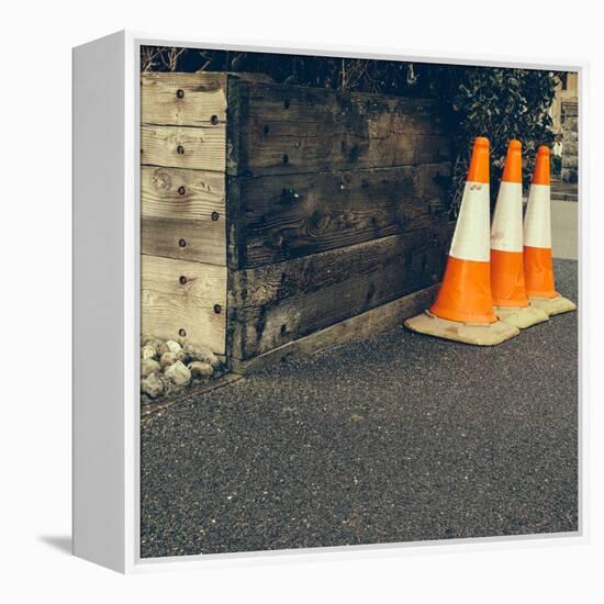 Three Road Cones-Clive Nolan-Framed Premier Image Canvas