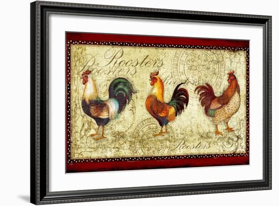 Three Roosters-Viv Eisner-Framed Art Print