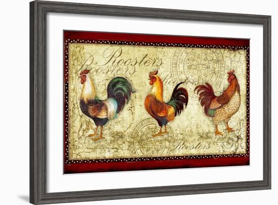 Three Roosters-Viv Eisner-Framed Art Print