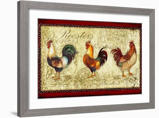 Three Roosters-Viv Eisner-Framed Art Print