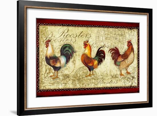 Three Roosters-Viv Eisner-Framed Art Print