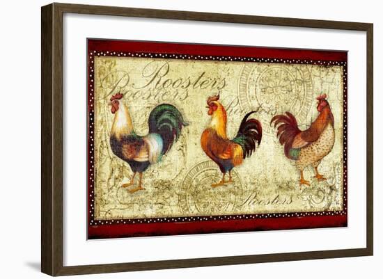 Three Roosters-Viv Eisner-Framed Art Print