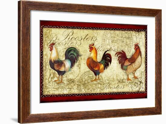 Three Roosters-Viv Eisner-Framed Art Print