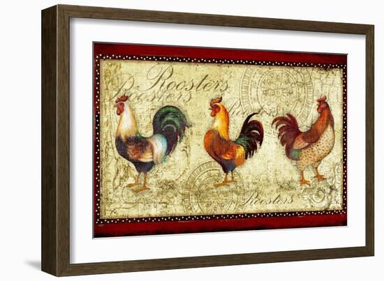 Three Roosters-Viv Eisner-Framed Art Print