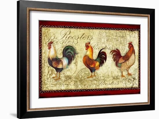 Three Roosters-Viv Eisner-Framed Art Print