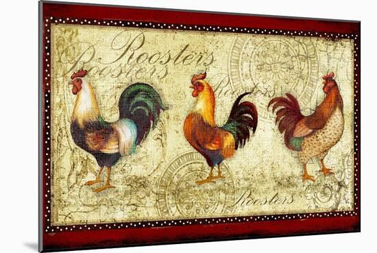 Three Roosters-Viv Eisner-Mounted Art Print