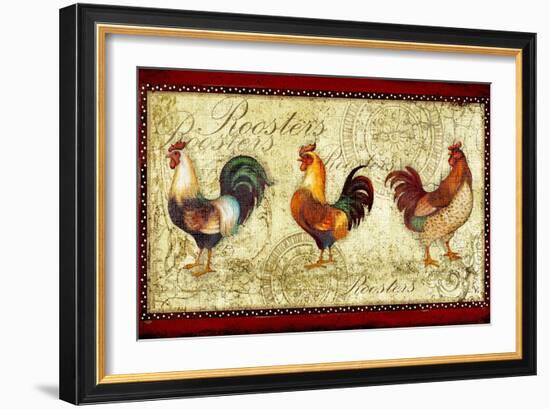 Three Roosters-Viv Eisner-Framed Art Print