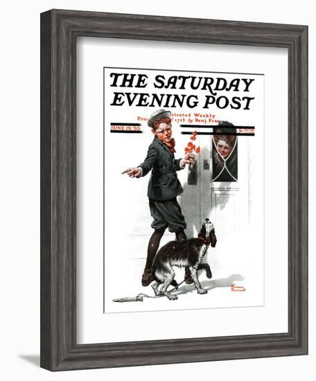 "Three's Company" Saturday Evening Post Cover, June 19,1920-Norman Rockwell-Framed Giclee Print