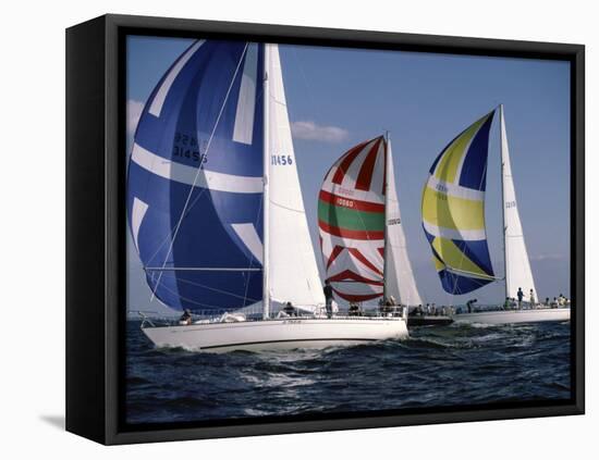 Three Sailboats-null-Framed Premier Image Canvas