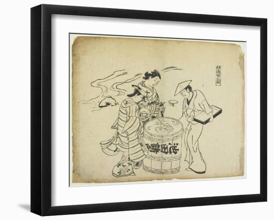 Three Sake Tasters. 1710-Okumura Masanobu-Framed Giclee Print